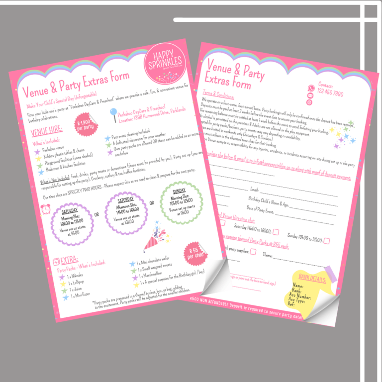 Client's Fillable Booking Form